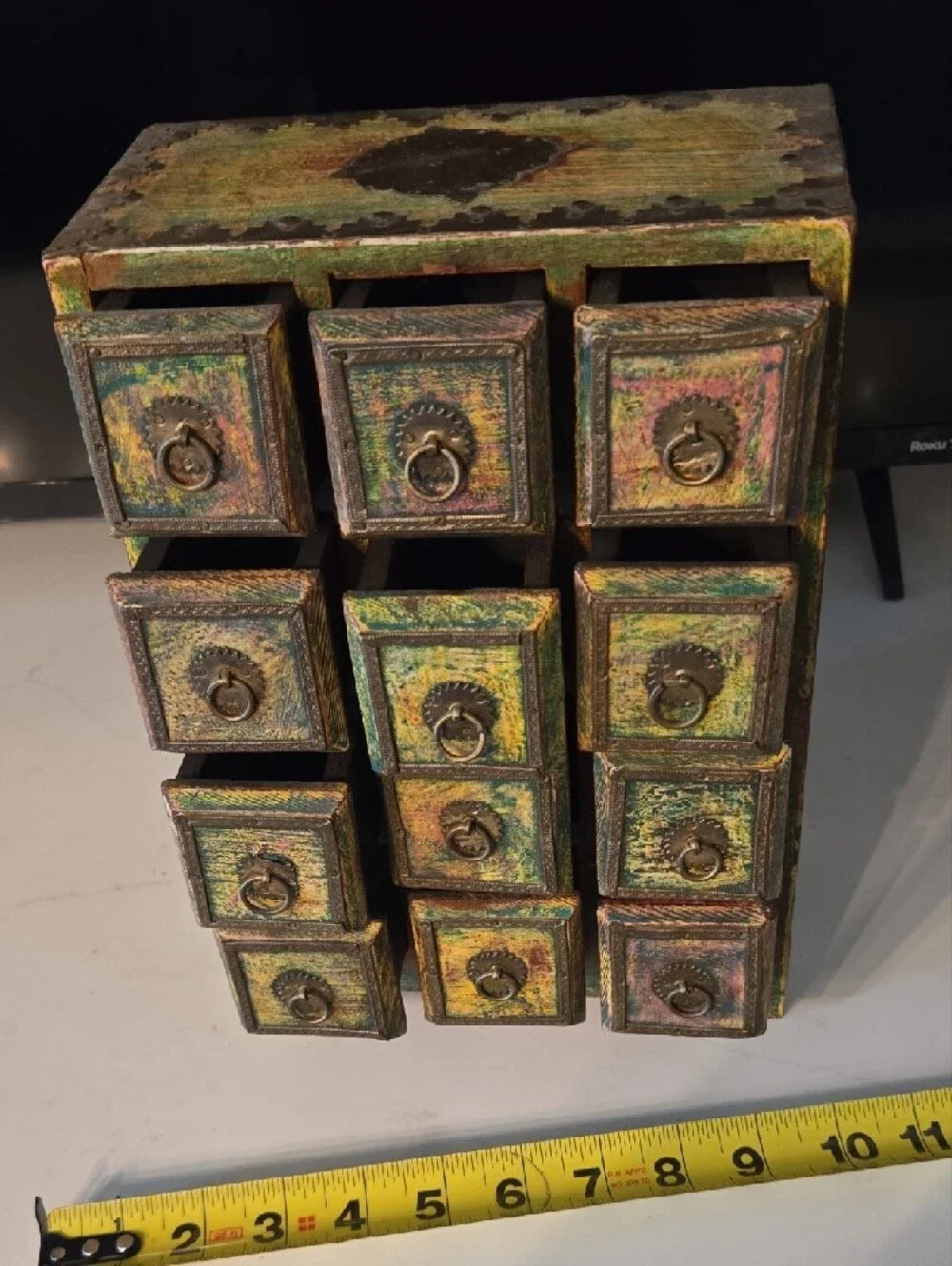 Pier 1 Multicolor Distressed Mini Apothecary Drawer Chest